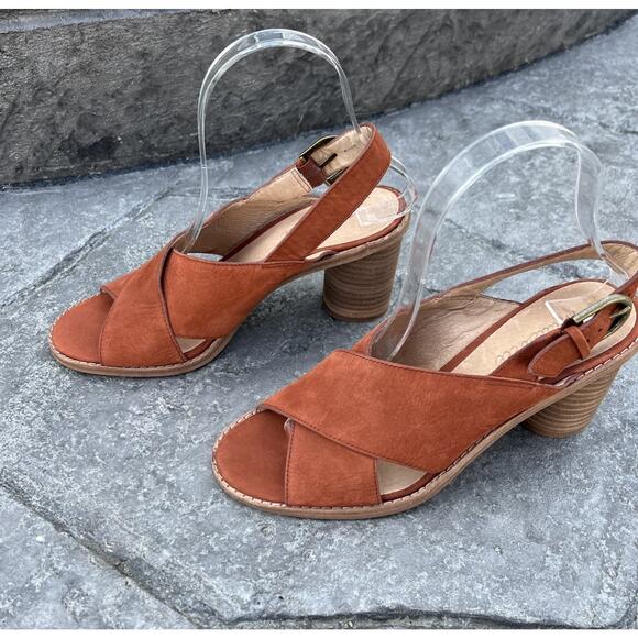 Madewell Ruthie Criss Cross Sandal Women’s 7.5 Leather Sling Back 3 Inch Heel - Picture 6 of 14